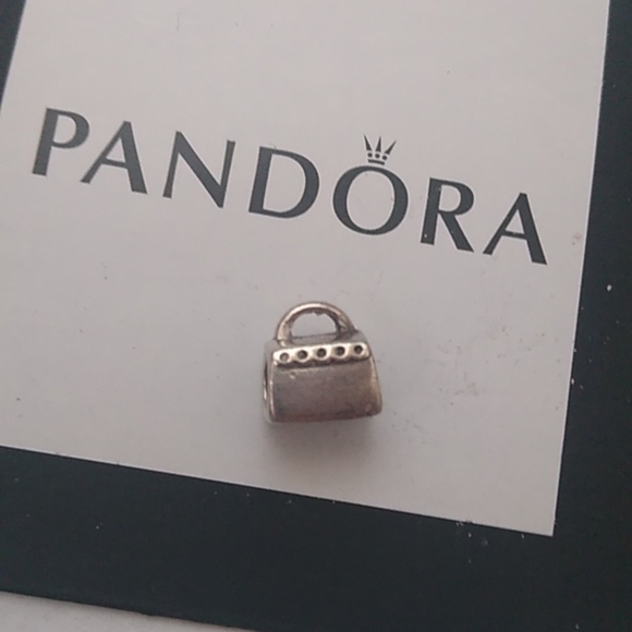 Pandora Purse w/ Scalloped Edge + Pink CZ Charm 790309 SS ALE 925 - Picture 6 of 8